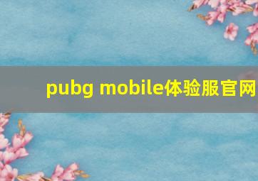 pubg mobile体验服官网